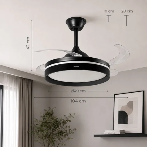 Vista 7 de Ventilador de Techo con Luz LED, 4 Aspas Retráctiles y Mando a Distancia InnovaGoods