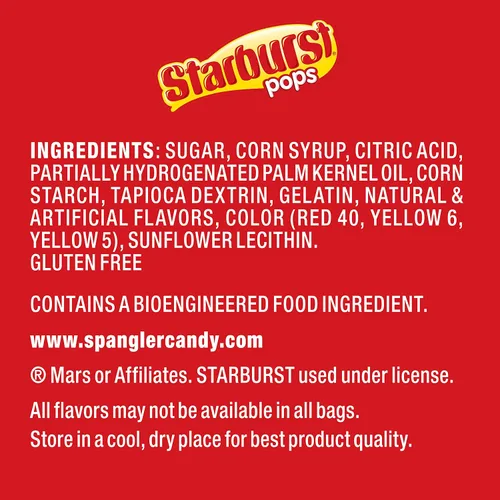 Vista 3 de Spangler Candy Original Starburst Lollipops – Paquete variado de caramelos a granel con paletas de frutas envueltas individualmente, sabor mixto