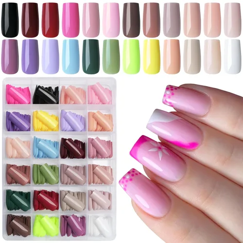 Vista 9 de 576 piezas de uñas postizas ovaladas a presión, kit de uñas postizas cortas