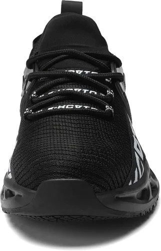 Vista 4 de KCVTD Zapatos de punta de acero para hombres, zapatos de trabajo de seguridad para mujer, zapatos de acero indestructibles, a prueba de pinchazos