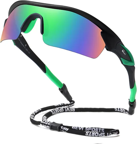Vista 12 de Bevi Polarized Sports Sunglasses TR90 Unbreakable Frame for Men Women Running Cycling Golf Baseball