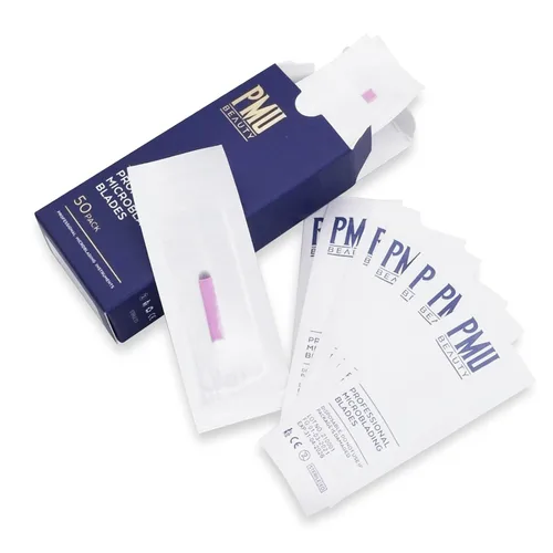 Vista 7 de 50PCS Nano Microblading Blades 12 agujas planas curvadas del tatuaje de la ceja