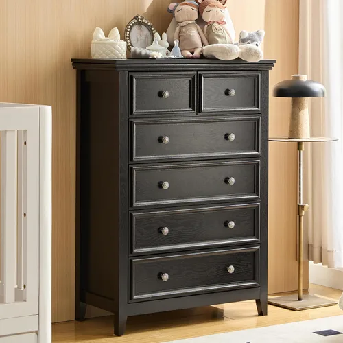 Vista 15 de BOSHIRO Cómoda de granja de 3 cajones para dormitorio - 31.5" de ancho 3 cajones de almacenamiento como mesita de noche o cómoda de pie