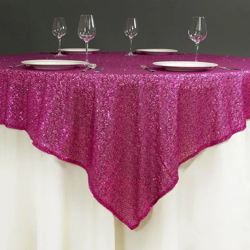 Vista 8 de Efavormart - Mantel cuadrado de lentejuelas de lujo de 72 x 72 pulgadas, mantel cuadrado champán para bodas, fiestas, eventos, banquetes