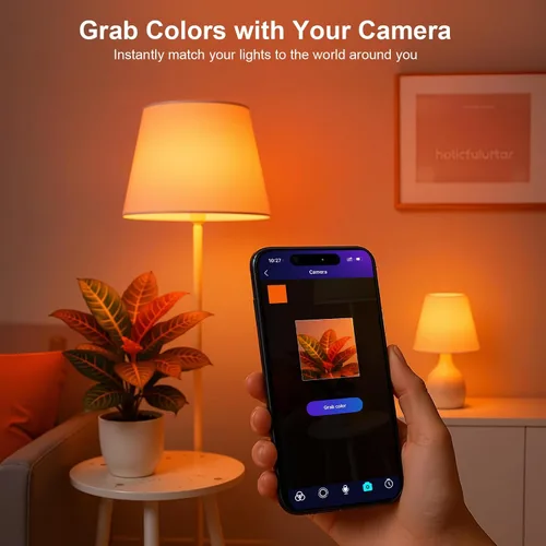 Vista 9 de FRIDEKO HOME Bombillas inteligentes – Bombilla LED regulable que cambia de color para el hogar, funciona con sincronización de música Bluetooth