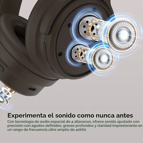 Vista 3 de Srhythm NiceComfort 35 (2.ª generación) Auriculares híbridos con cancelación de ruido, Bluetooth inalámbrico 6.0, 5 micrófonos con ENC