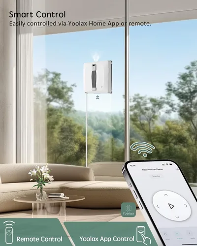 Vista 4 de Yoolax Robot de limpieza de ventanas 2.0, robot inteligente limpiador de ventanas Dual Cross Water Spray Technology, Ungraded 6 Cleaning Paths
