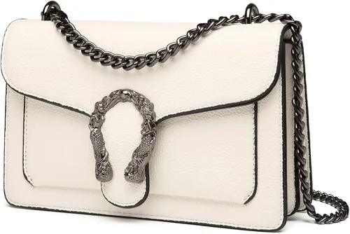 Vista 16 de Travistar Bolsos cruzados para mujer, bolsos pequeños de piel sintética, bolso de hombro, bolso de noche, bolsos acolchados con correa de cadena