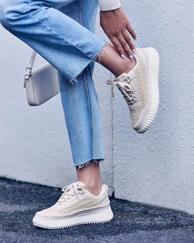 Vista 2 de Coutgo Zapatos deportivos de plataforma para mujer, con cordones, cómodos, informales, a la moda, para caminar