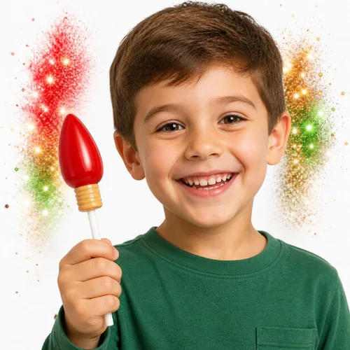 Vista 4 de Bombilla de Navidad Luz Lollipop Chocolate Candy Mold Navidad 2129