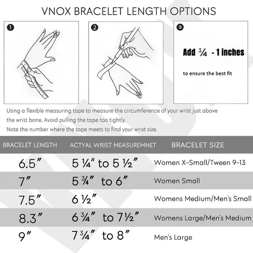 Vista 5 de VNOX 2 Pcs Sturdy Stainless Steel Chain Bracelet for Men Women Negro