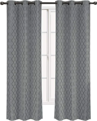 Vista 22 de Panel de cortina para oscurecimiento de ventana, con arandela, en tejido jacquard, paneles en par, juego de 2 paneles de Willow Jacquard