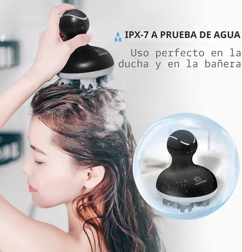 Vista 3 de Comfier - Masajeador eléctrico para cuero cabelludo, impermeable, con múltiples modos de vibración, masajeador de cabeza portátil y manual