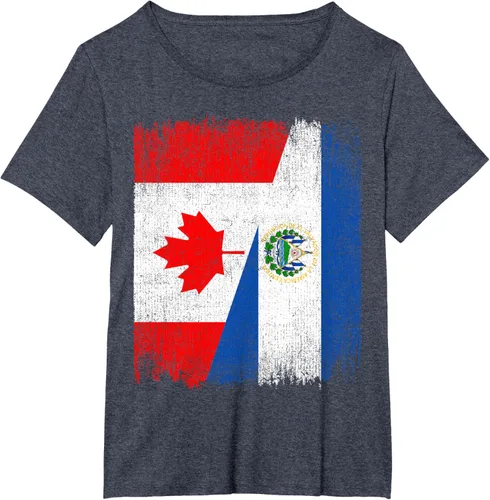 Vista 60 de Camiseta Half Canada El Salvador Flag Canadian Salvadoran Pride Roots