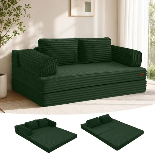 Vista 19 de MeMoreCool Sofá cama sin hueso de 59 pulgadas, sofá de pana de burbujas