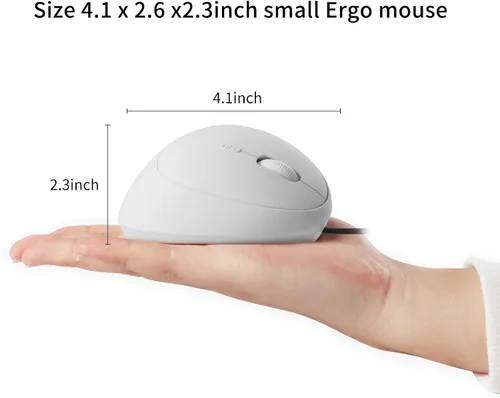 Vista 8 de Sokelinn-six Mouse vertical con cable, mouse ergonómico para juegos de mano derecha 800 1200 1600 DPI ajustable, muñeca óptica USB, ratones