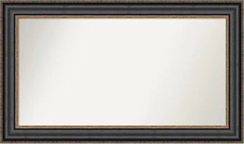 Vista 476 de Amanti Art Espejo personalizado, espejo de baño negro puente, espejo de pared o espejo de tocador de baño sobre el fregadero (26 x 26 pulgadas)