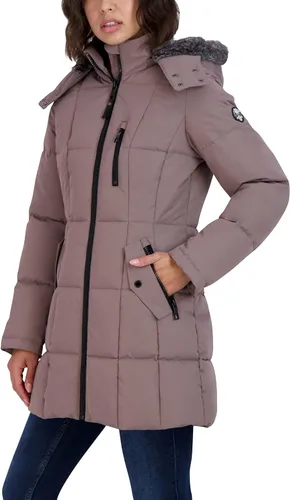 Vista 4 de Nautica Chaqueta acolchada pesada para mujer con capucha forrada de piel sintética