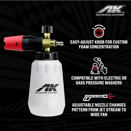 Vista 2 de Advanced Kotings - Cañón de espuma para lavadora a presión Kit de detalles y lavado para automóviles, camiones, motocicletas, cuatrimotos, UTV