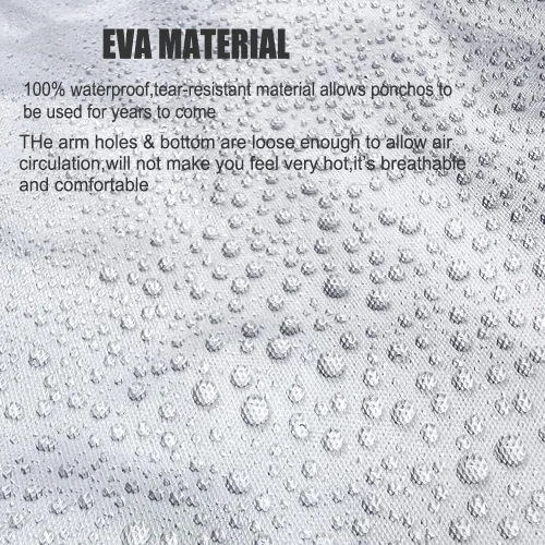 Vista 4 de Abrigos de lluvia (paquete de 2) – Ponchos de lluvia reutilizables de EVA para adultos, chaquetas impermeables para hombres y mujeres