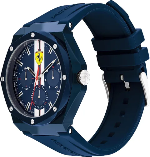 Vista 2 de Ferrari Reloj de cuarzo para hombre con correa de silicona azul 28 Modelo 0830869 Azul Reloj de cuarzo