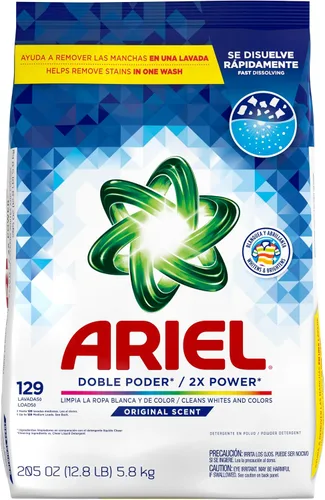 Vista 10 de Ariel Detergente para ropa en polvo, aroma original, 12.8 lbs, 129 cargas