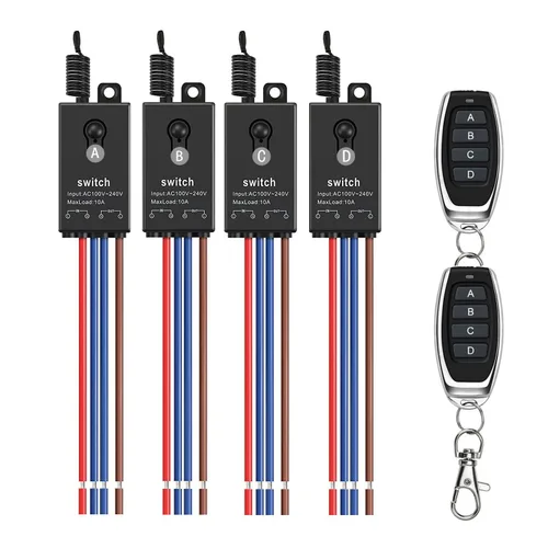Vista 10 de Interruptor de control remoto de 12 V, mini interruptores inalámbricos de 2 vías, relé CC de 12 V/24 V/48 V/10 A con alcance largo de 328 pies