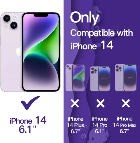 Vista 2 de JETech Bonita funda para iPhone 14 de 6.1 pulgadas, marco ondulado, forma rizada, a prueba de golpes, para mujeres y niñas, parte trasera