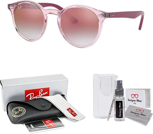Vista 2 de Ray-Ban Junior Kids' RJ9064S Round Sunglasses For Boys For Girls +BUNDLE with ACCESSORY EYEWEAR KIT