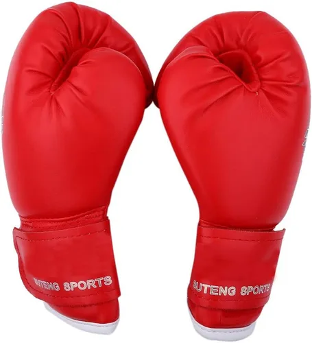 Vista 9 de Guantes de Muay Thai para niños acolchados ajustables Kickboxing para 3-12 años de edad, material de PU
