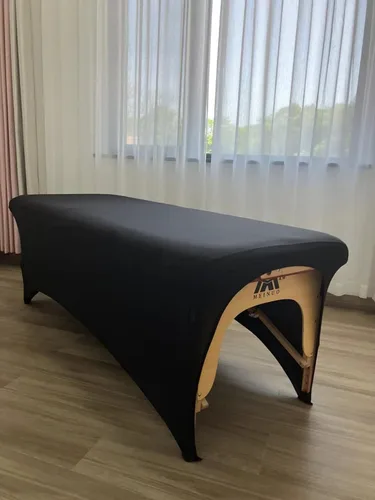 Vista 6 de Funda de cama de pestañas negra ajustada para mesa de pestañas de 6 pies o cama de masaje, extensión de pestañas elásticas de elastano para mesa
