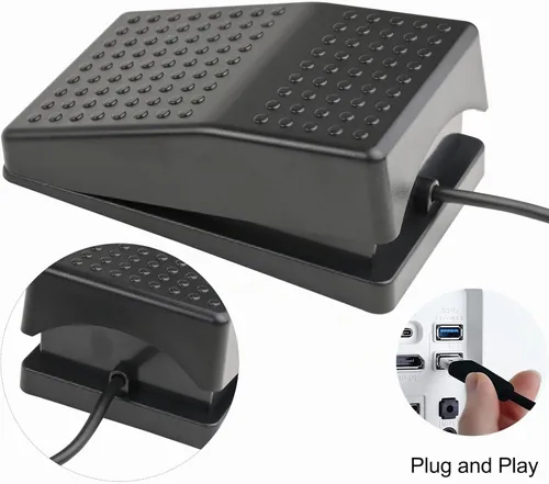 Vista 6 de iKKEGOL Interruptor de pie USB actualizado con un solo pedal de control mecánico Mapa Teclado de ratón Combinación de teclas de acceso rápido