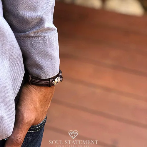 Vista 2 de Soul Statement Pulseras deportivas de cuero para hombres, pulsera de fútbol y fútbol para adolescentes, Cuero, Sin gemas.