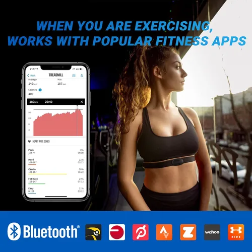 Vista 2 de moofit HR8 Heart Rate Monitor Chest Strap, Low Energy Real-Time Heart Rate Data Bluetooth 5.0/ANT+, Longer Communication Range, IP67 Waterproof