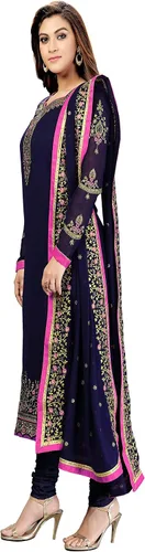 Vista 3 de TRENDMALLS Conjunto de traje de Salwar indio Georgette bordado indio Salwar vestido étnico