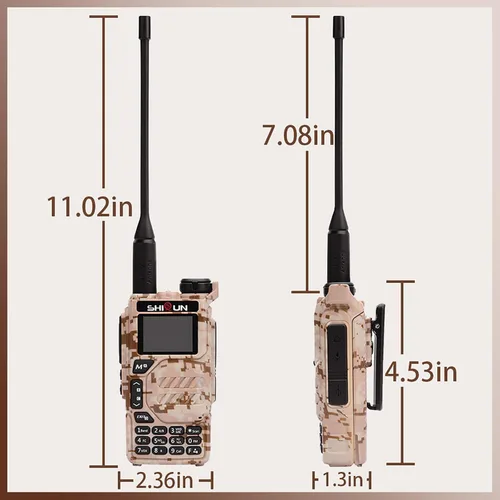 Vista 6 de Walkie Talkie UV-K5 5W Dual Band UHF VHF USB-C Cargador Radio bidireccional DTMF FM Scrambler NOAA Frecuencia inalámbrica Copia Jamón Radio de mano