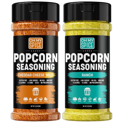 Vista 8 de Popcorn Seasoning Chocolate Powder Mix - Gluten Free & Low Sodium Cocoa Powder Blend Popcorn Flavoring Seasoning. Healthy Movie Night Theater Pop