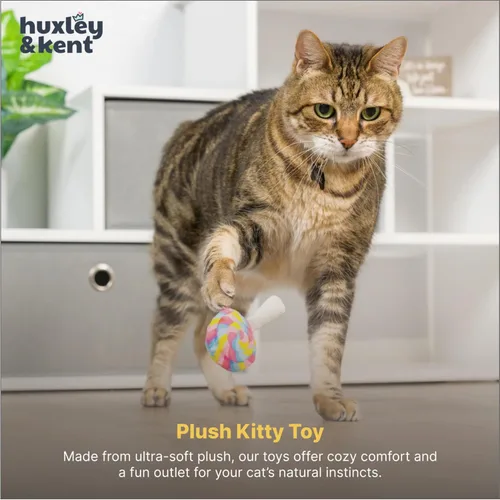 Vista 6 de Huxley & Kent Juguete de Peluche para Gatos - Juguete Interactivo de Hierba Gatera para Gatos y Gatitos - Suave con Crujido y Hierba Gatera