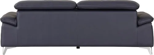 Vista 11 de Blackjack Furniture Naples Sofá de cuero italiano genuino de grano superior con reposacabezas ajustables, 88 pulgadas, azul abeto