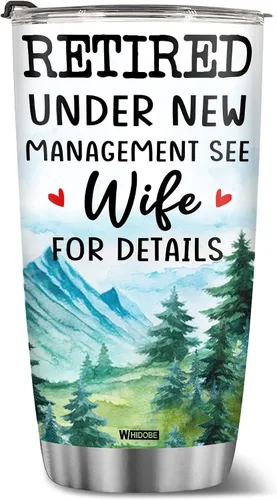 Vista 19 de WHIDOBE Vaso de jubilado personalizado (1 niño) personalizado jubilado bajo nueva administración, mira a los nietos para obtener detalles, vaso