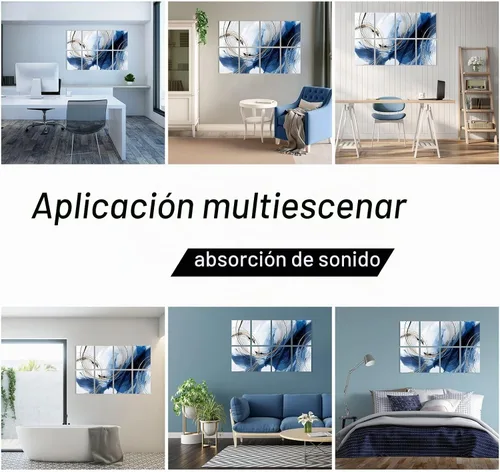 Vista 5 de YPY Paneles Insonorizantes para Paredes: Paneles Acústicos Paquete de 8, 48"x32", Almohadillas Insonorizantes Decorativas, Absorción de Ruido