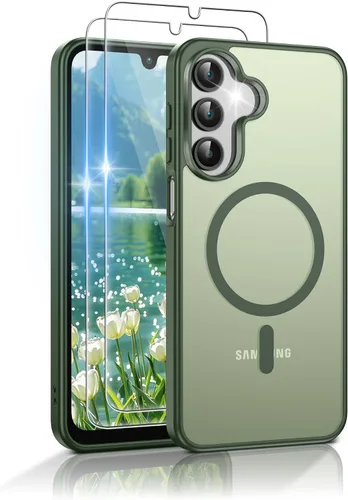 Vista 129 de Gritup Funda para Samsung Galaxy S23 con 2 protectores de pantalla (compatible con MagSafe) (protección de grado militar), delgada, translúcida Negro