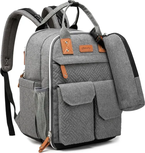 Vista 9 de Mochila para pañales con capacidad de 25 litros con cambiador para niños y niñas, artículos esenciales para bebés para mamá (negro)