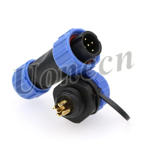 Vista 3 de Uonecn SP13 5 Pin Impermeable Conector Enchufe Enchufe Aviación Conector Industrial Adaptador 3 Unids