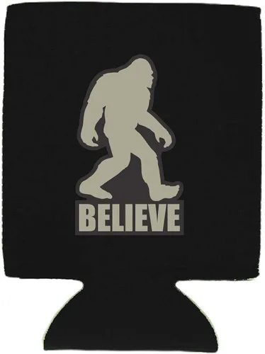 Vista 3 de Bigfoot Believe - Enfriador de latas plegable (1, negro)