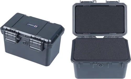Vista 9 de Lykus HC-1430 Mini caja rígida seca con inserto de espuma, tamaño interior 5.5 x 3.5 x 3.7 pulgadas, IP66 a prueba de salpicaduras, adecuada