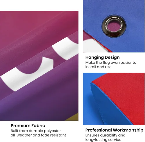 Vista 5 de Bandera personalizada de 2 x 3 pies, banderas personalizadas para exteriores, haz tu propio logotipo, foto, imagen, texto, banderas de jardín