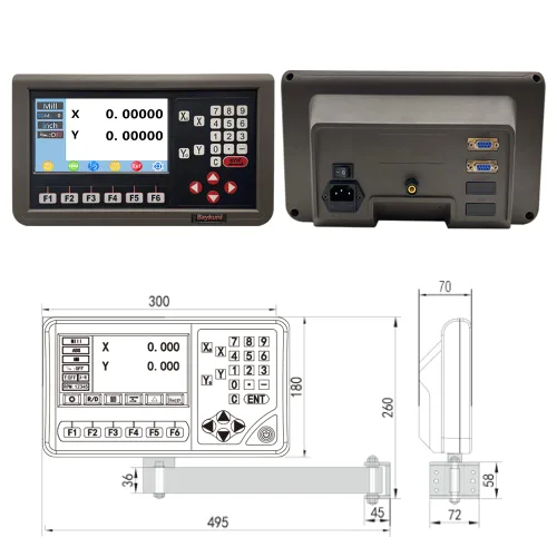 Vista 3 de Juego de codificador de escala magnética de lectura digital DRO de 2 ejes, juego de codificador de escala magnética 5um Bridgeport Torno de metal