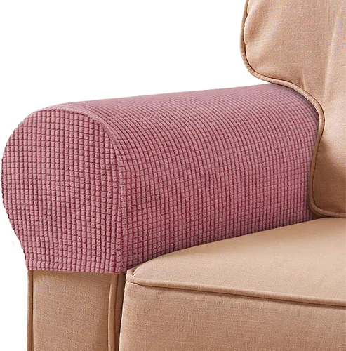 Vista 22 de Fundas de poliéster de alta elasticidad para reposabrazos de sofá, fundas impermeables para muebles, tela de elastano antimanchas, juego de 2