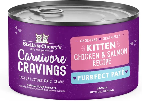 Vista 19 de Stella & Chewy's Carnivore Cravings Purrfect Paté - Alimento húmedo prémium sin granos para gatos, receta de pollo y atún, alto contenido